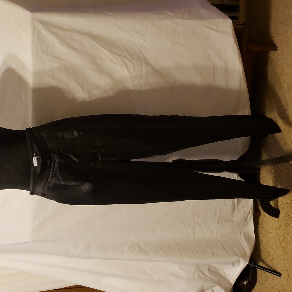 Black satin pants